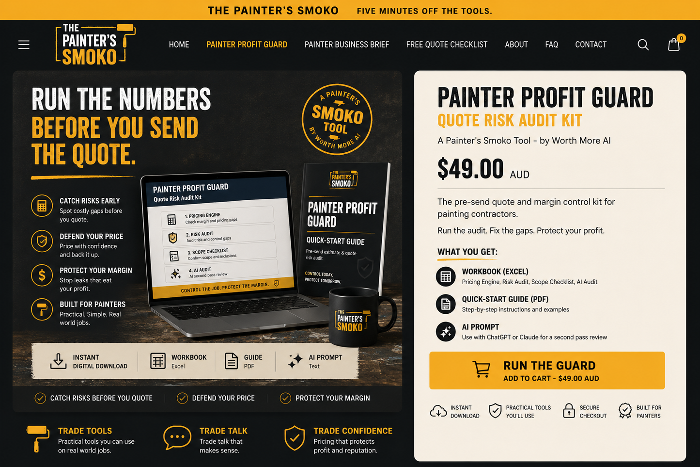 Painter Profit Guard - Quote Risk Audit Kit, a Painter's Smoko tool for painting contractors